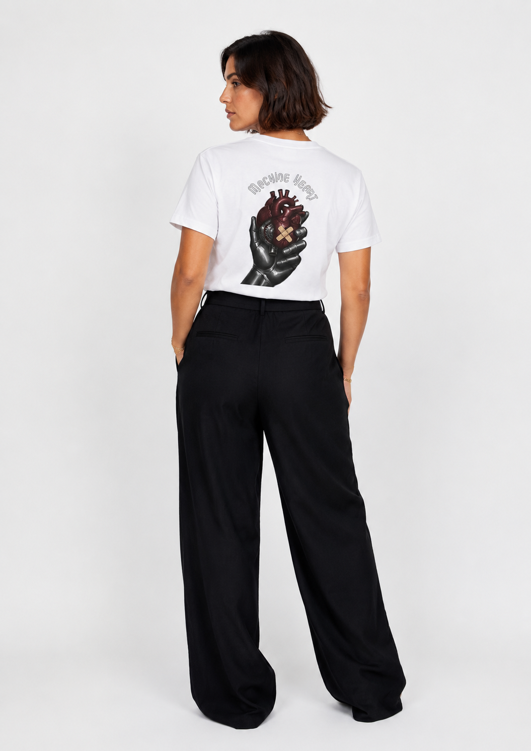 Classic T-shirt blanc Machine Heart unisexe