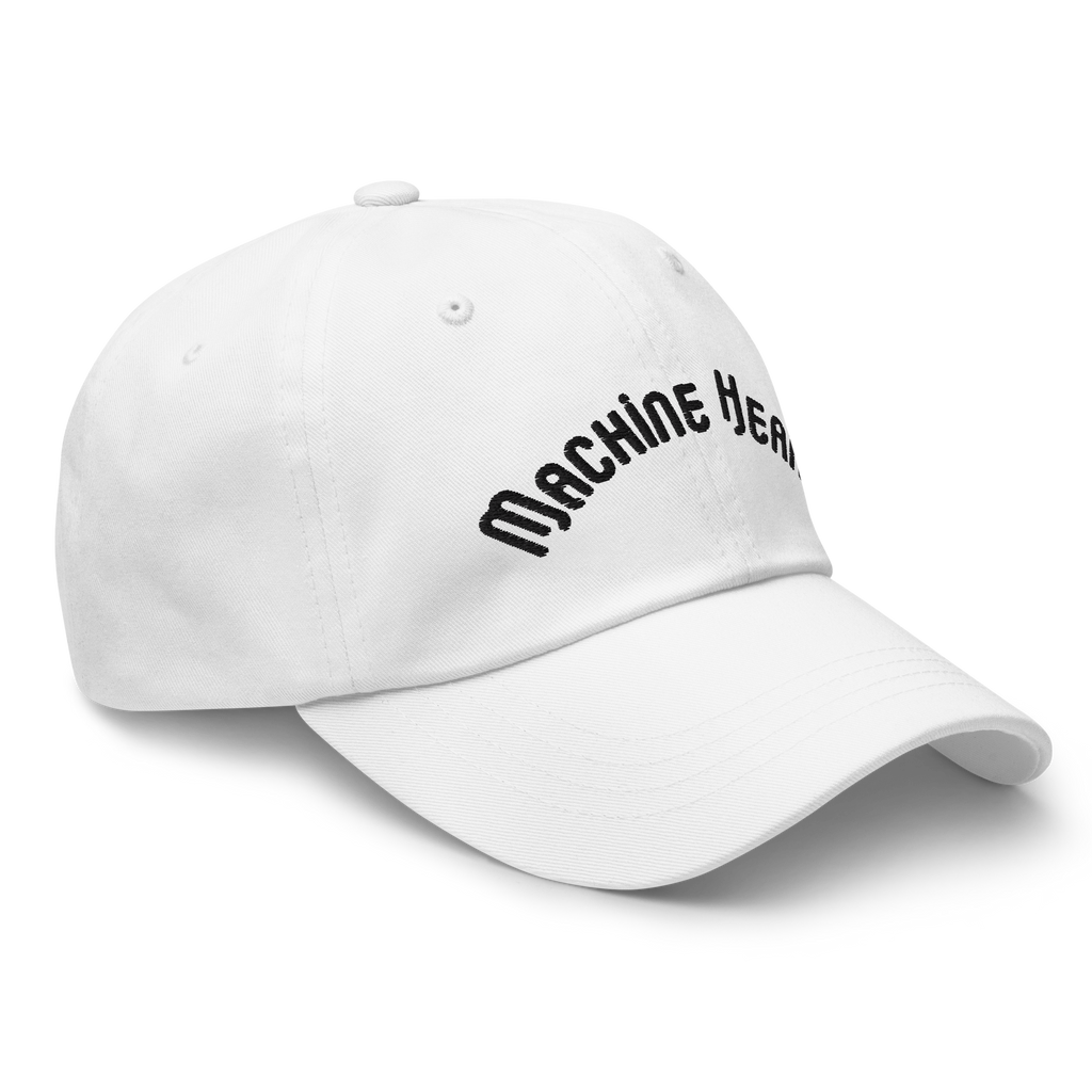 Casquette blanche Machine Heart – broderie premium