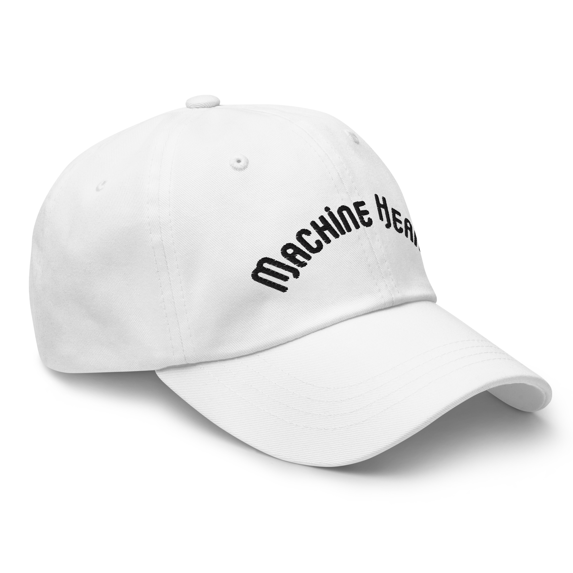Casquette blanche Machine Heart – broderie premium