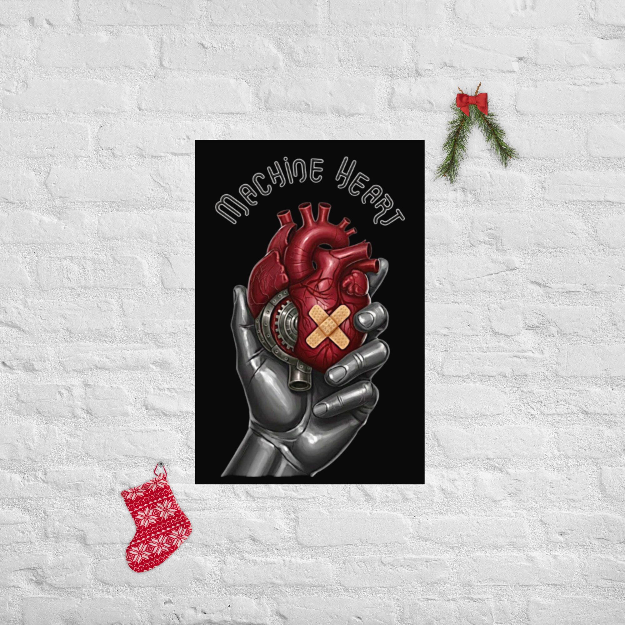 Print d'art grand format Machine Heart – illustration futuriste giclée papier mat japonais - formats 20×30,  18x24, 16×20