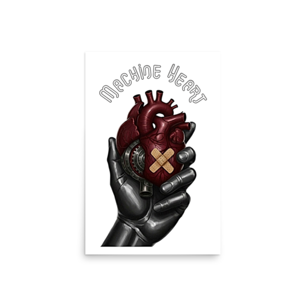 Print d'art Machine Heart – illustration futuriste giclée papier mat japonais 
formats 20x30, 18x24, 16×20