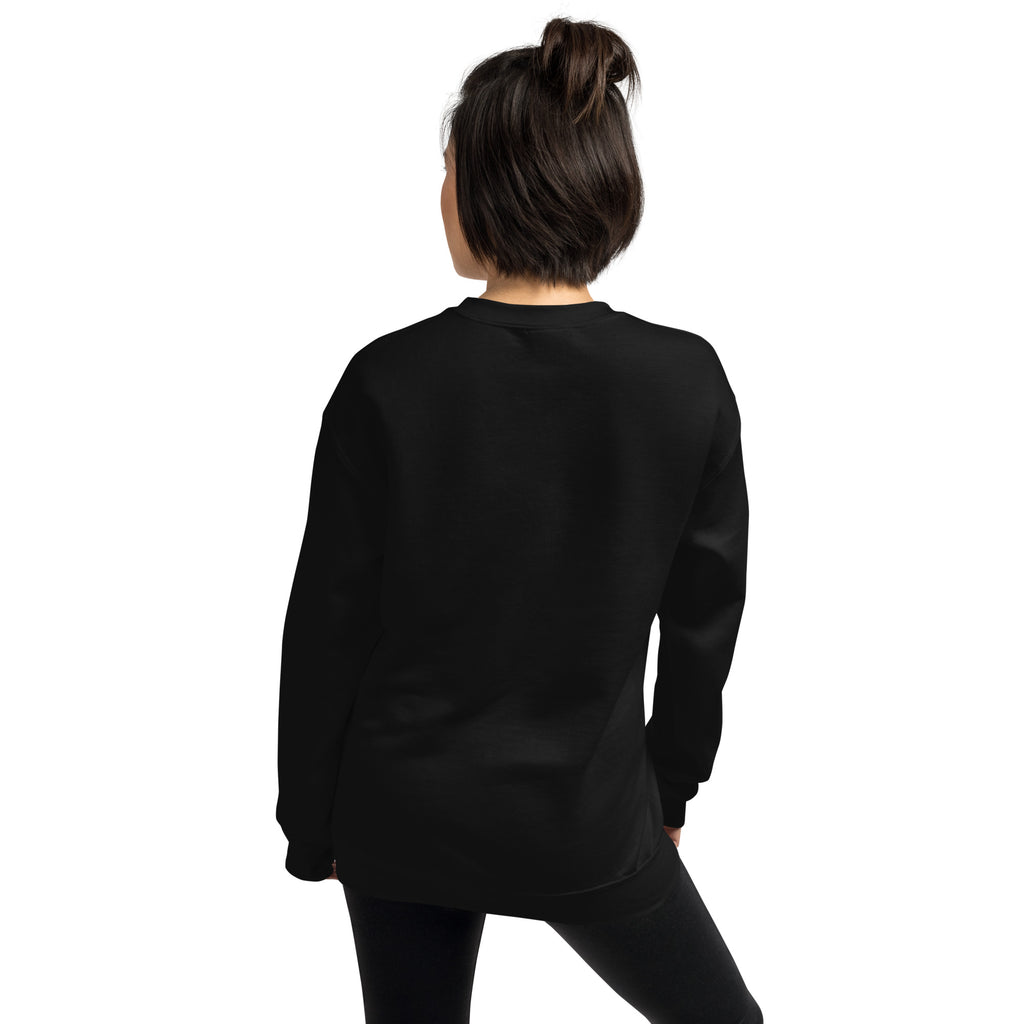 Sweatshirt noir Machine Heart – vue de dos, coton polyester premium unisexe