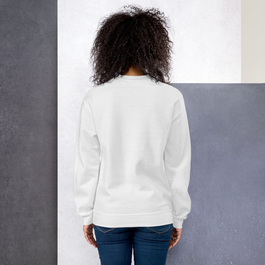 Sweatshirt blanc Machine Heart – vue  dos, coton polyester premium unisexe