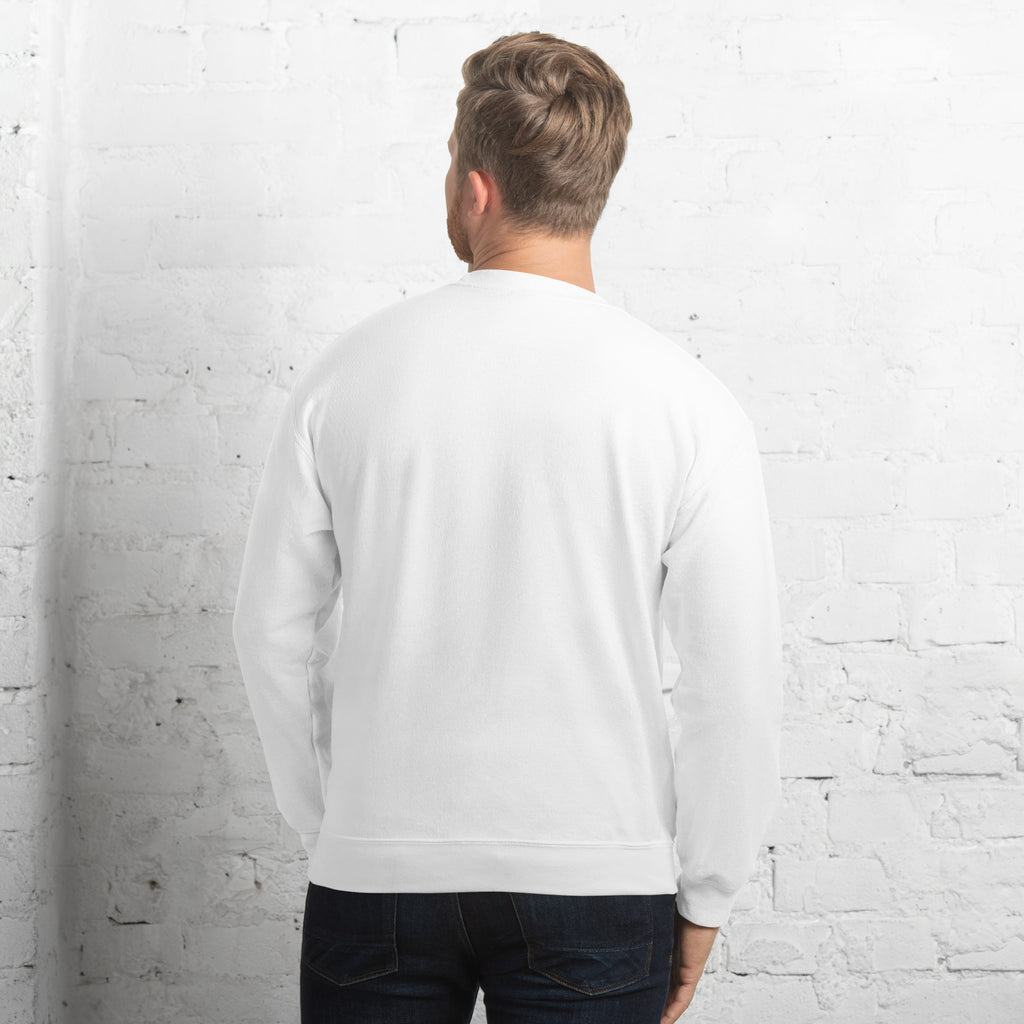 Sweatshirt blanc Machine Heart – vue  dos, coton polyester premium unisexe