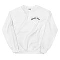 Sweatshirt blanc unisexe Machine Heart – flocage streetwear futuriste