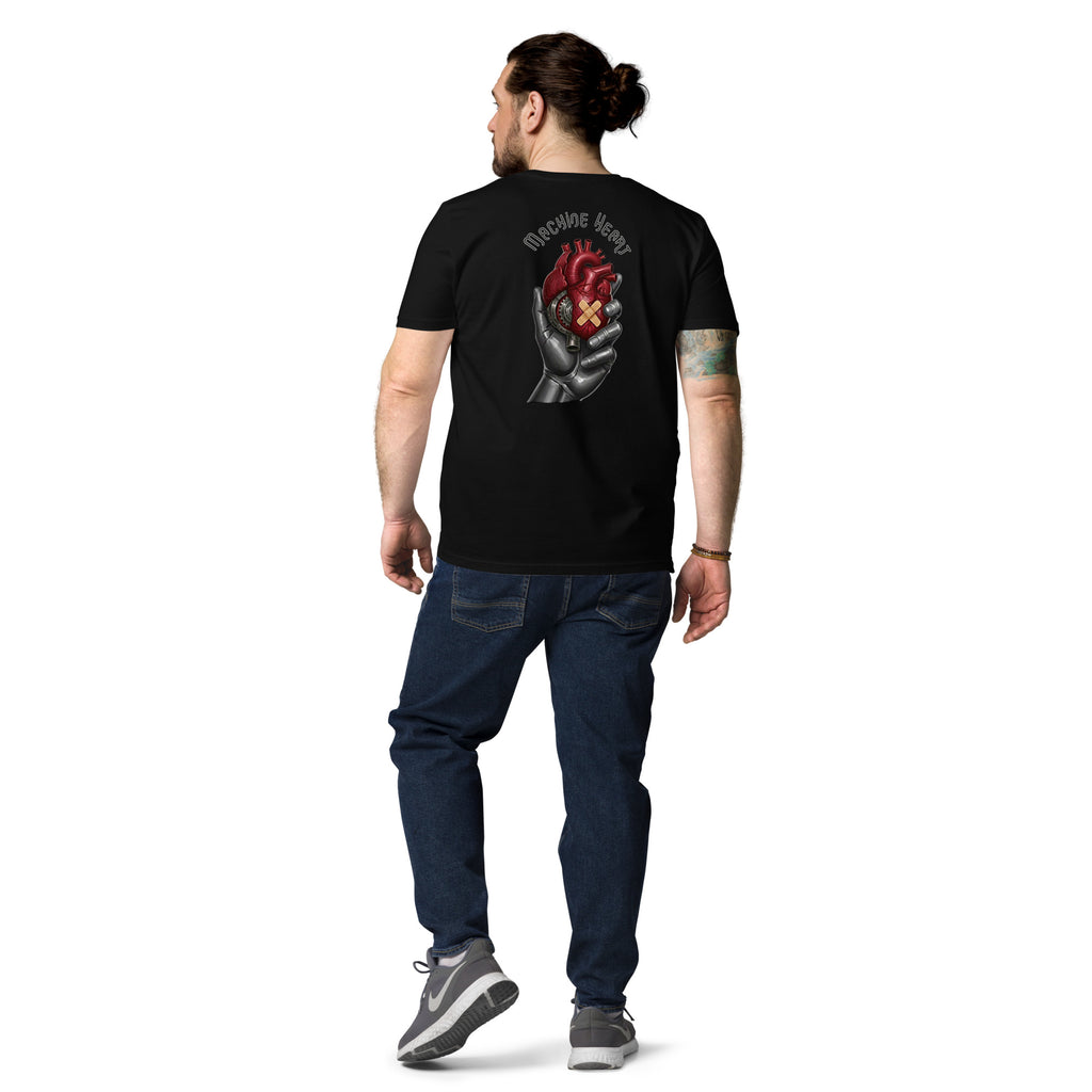 T-shirt noir Machine Heart – dos, coton bio certifié GOTS