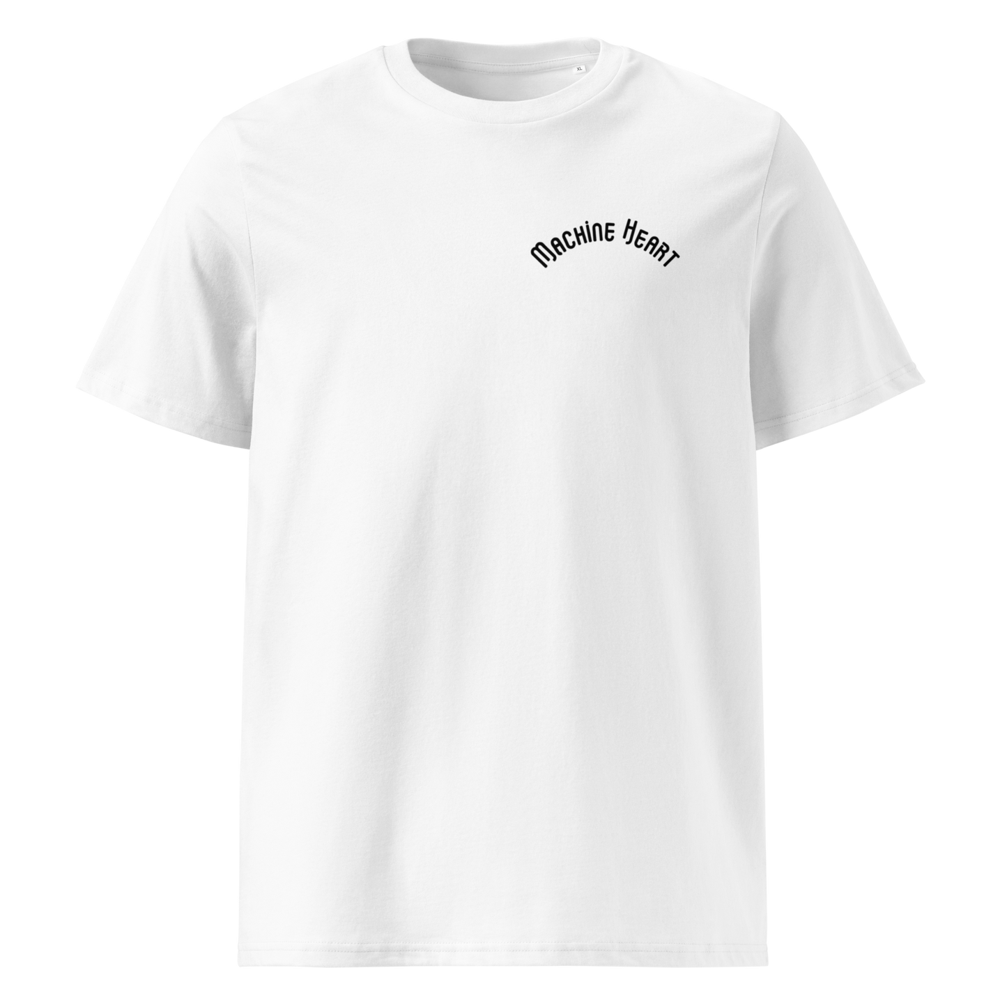 T-shirt blanc Machine Heart – mockup unisexe tailles S à 5XL
